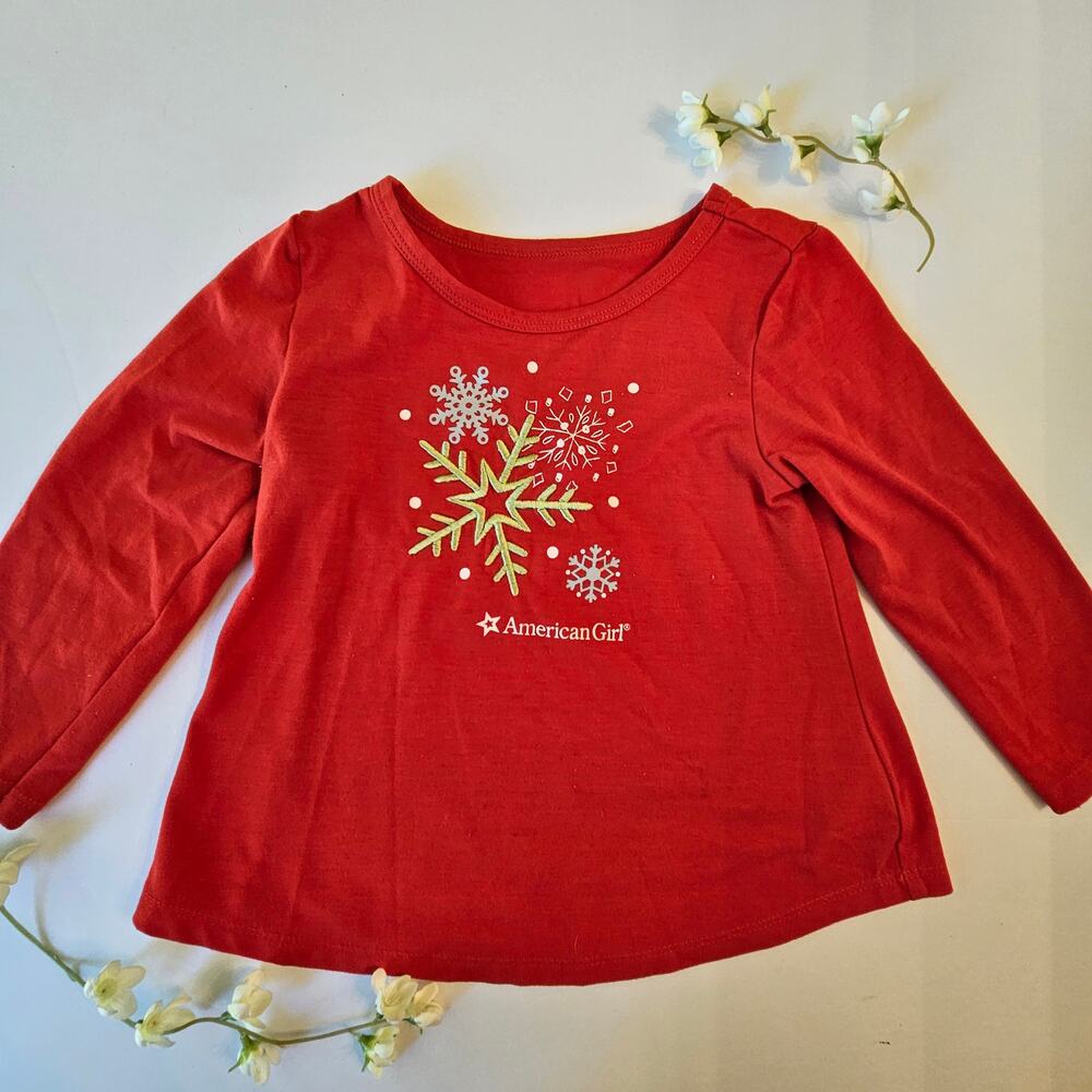 American Girl Bitty Baby Size 3 Christmas Snowflake Top